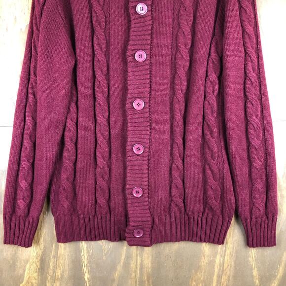 Paul Jones Mens Sweater Burgundy Full Button Knit Cabincore Stylish Large - Picture 3 of 10